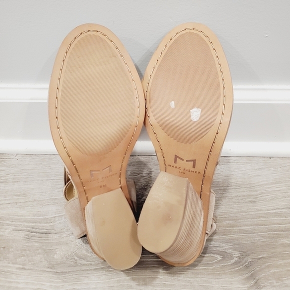 NEW MARC FISHER LTD Vega  Block Heel TaupeSandals - Picture 8 of 12